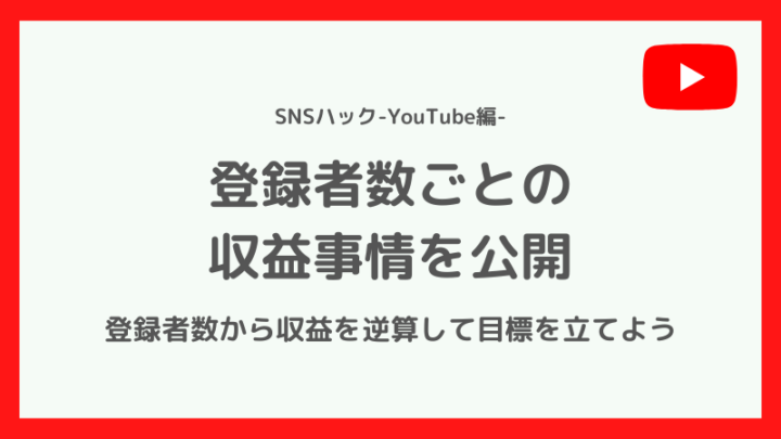 YouTube登録者数ごとの収益目安について